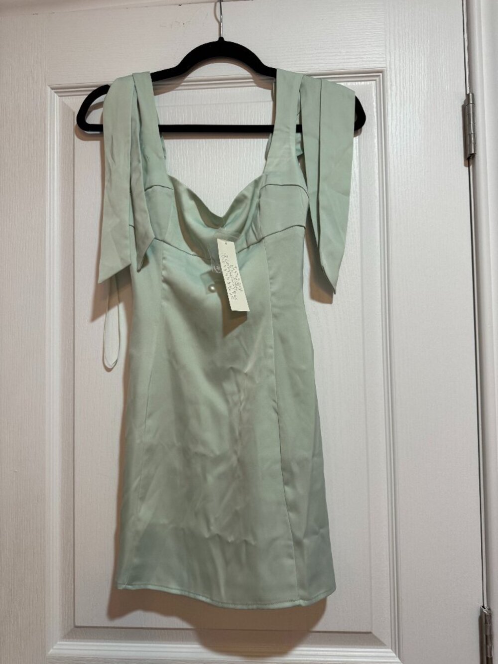 Urban Outfitters Mint Green Bow Strap Mini Dress XS NWT